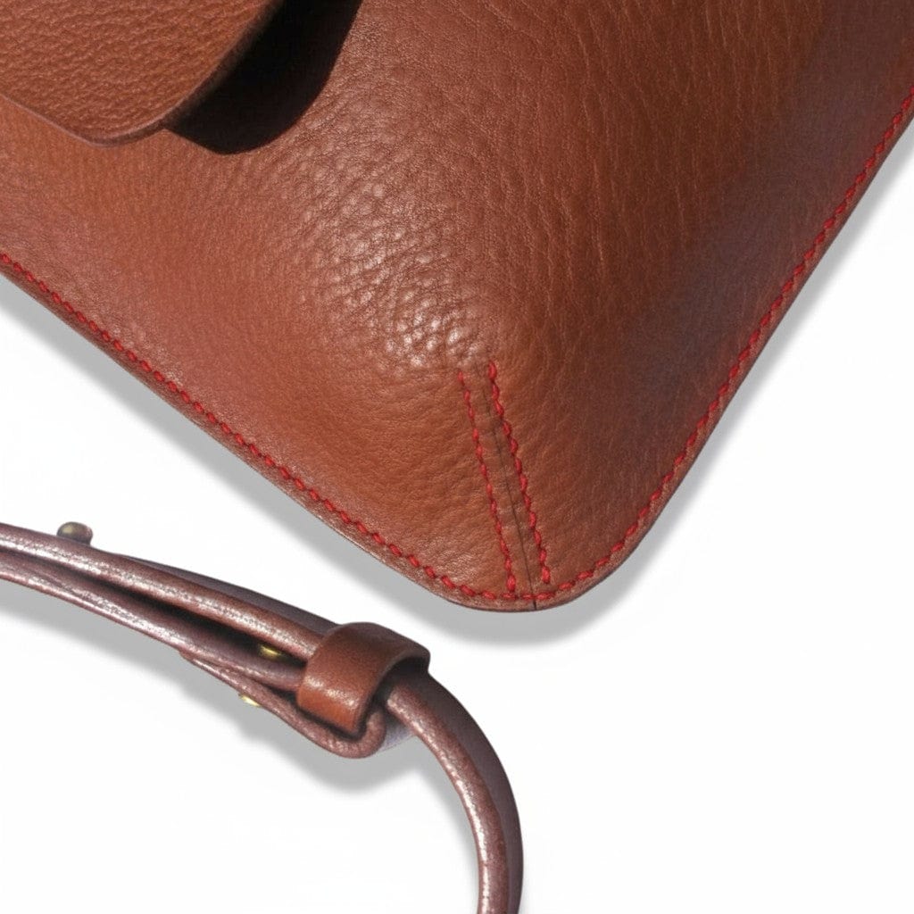 Barton | Handmade Dark Tan Leather Crossbody Bag - Dark Tan - Keep - Studio