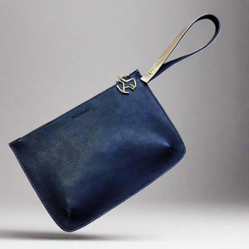 small clutch bag /tote tidy black and gold