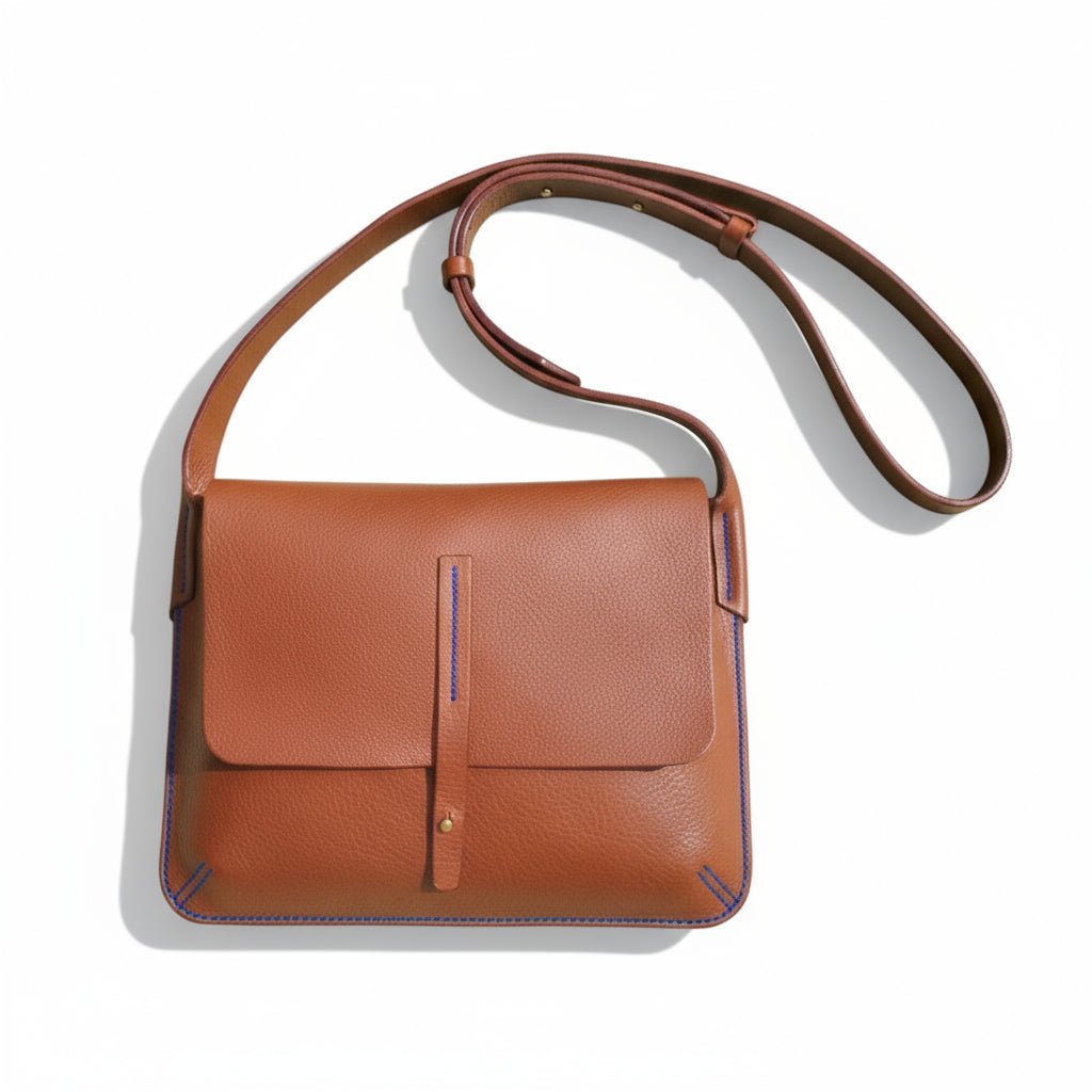 Barton | Handmade Dark Tan Leather Crossbody Bag - Dark Tan - Keep - Studio