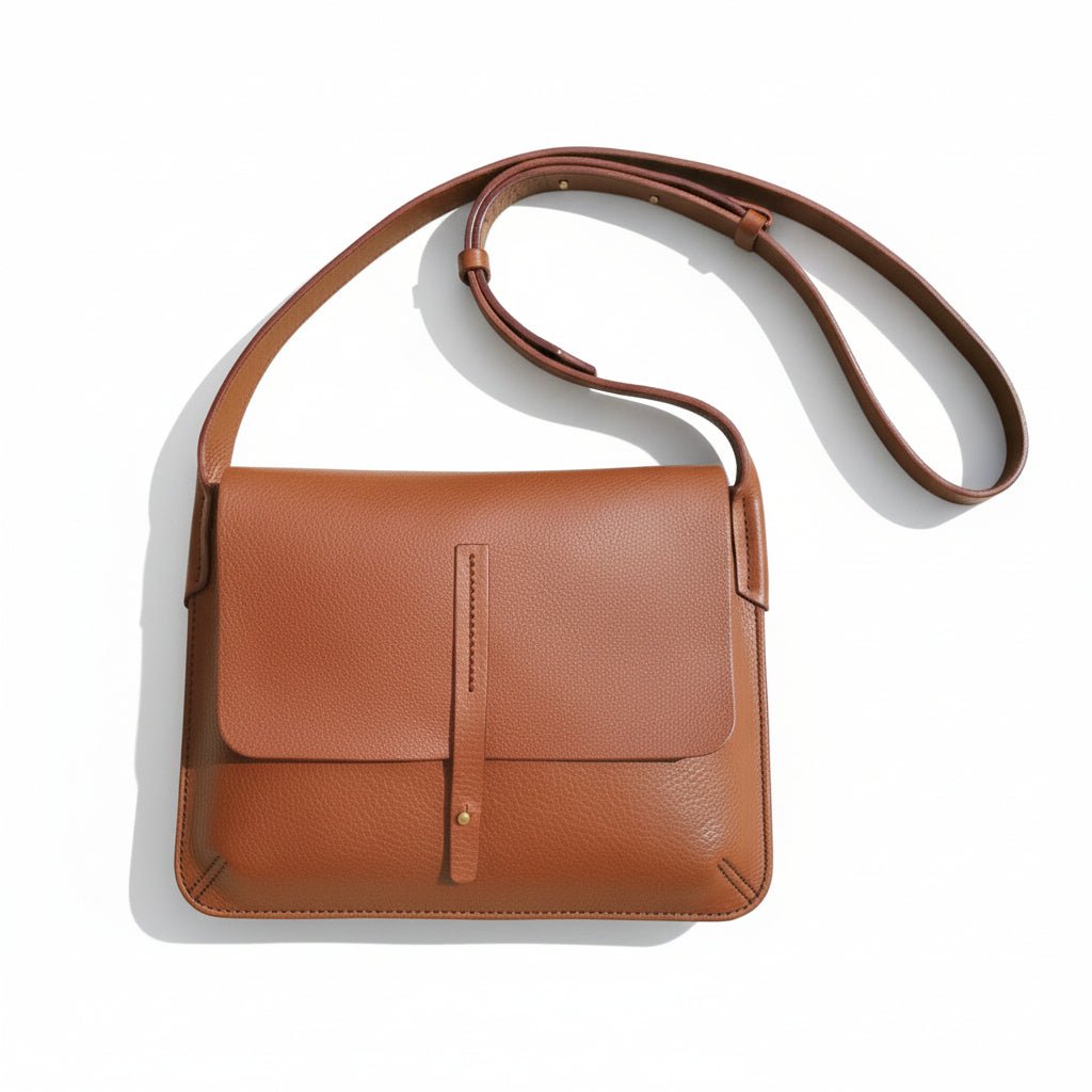 Barton | Handmade Dark Tan Leather Crossbody Bag - Dark Tan - Keep - Studio