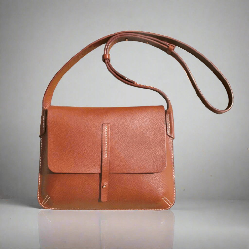 Barton - Handmade leather Cross Body Bag - Dark Tan - Keep - Studio