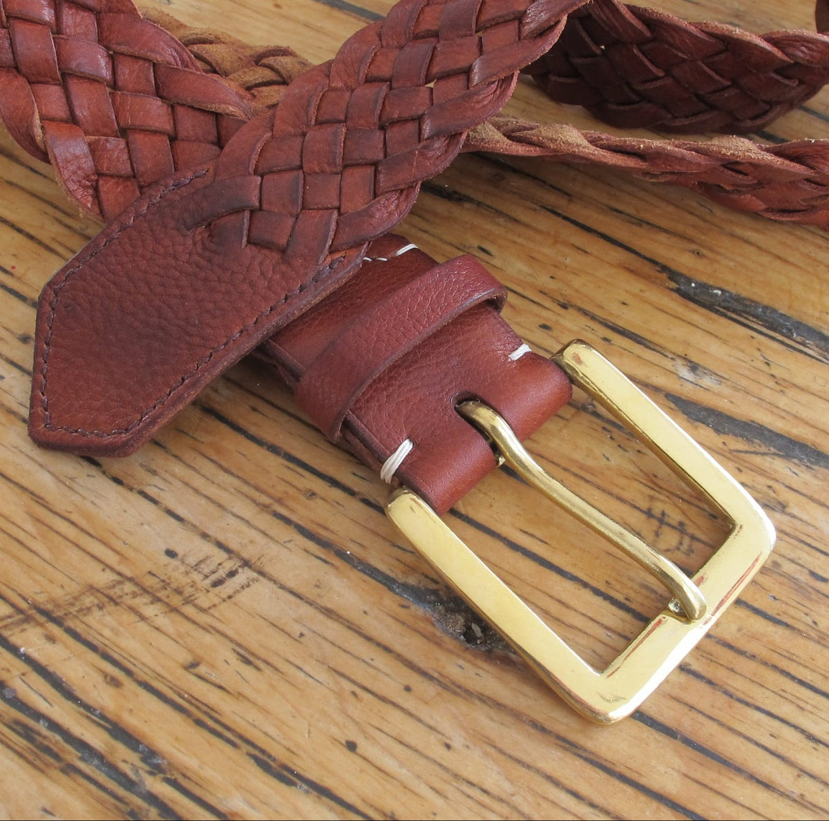 Handcrafted Braided Italian Leather Belt - Keep-Studio
