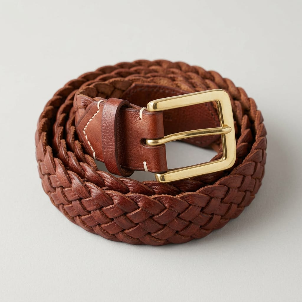 Handcrafted Braided Italian Leather Belt - Keep-Studio
