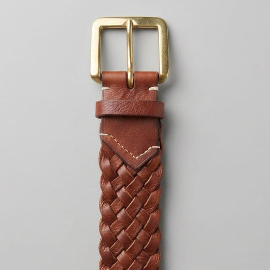 Handcrafted Braided Italian Leather Belt - Keep-Studio