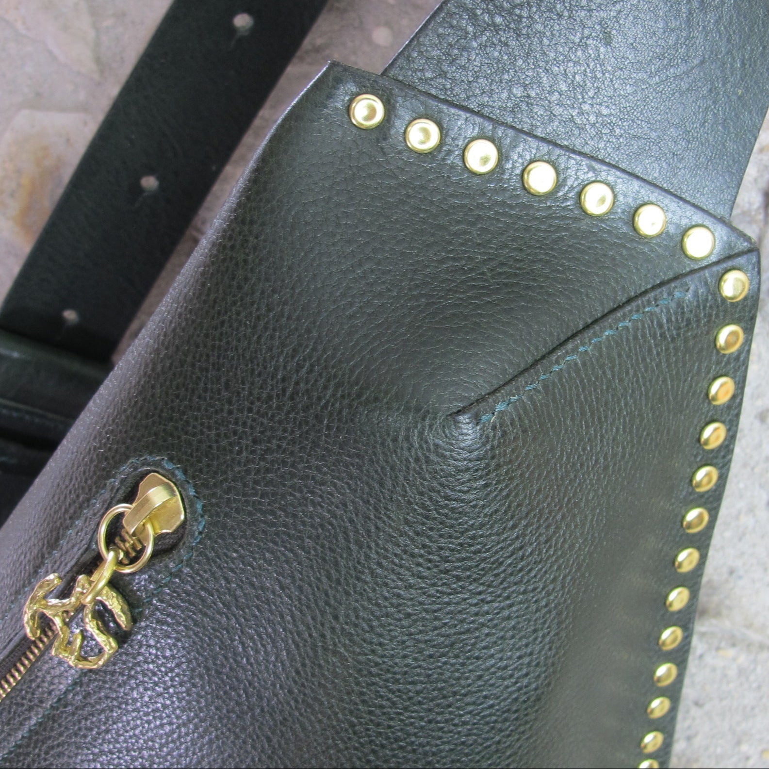 Handmade Elton Leather Cross Body Bag with studs by Keep Studio - Keep - Studio