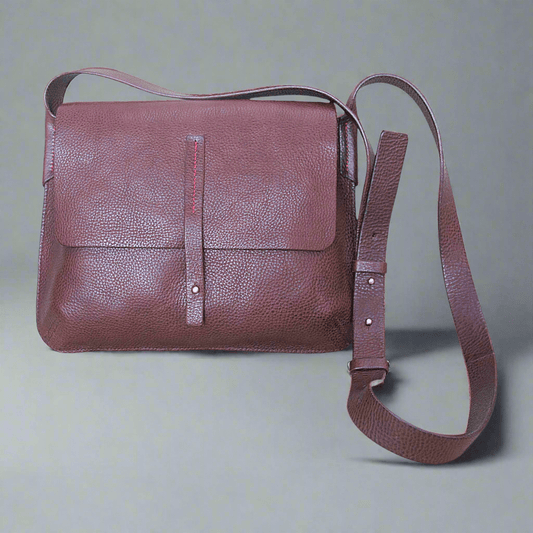 handmade in uk cross body bag in brown leather