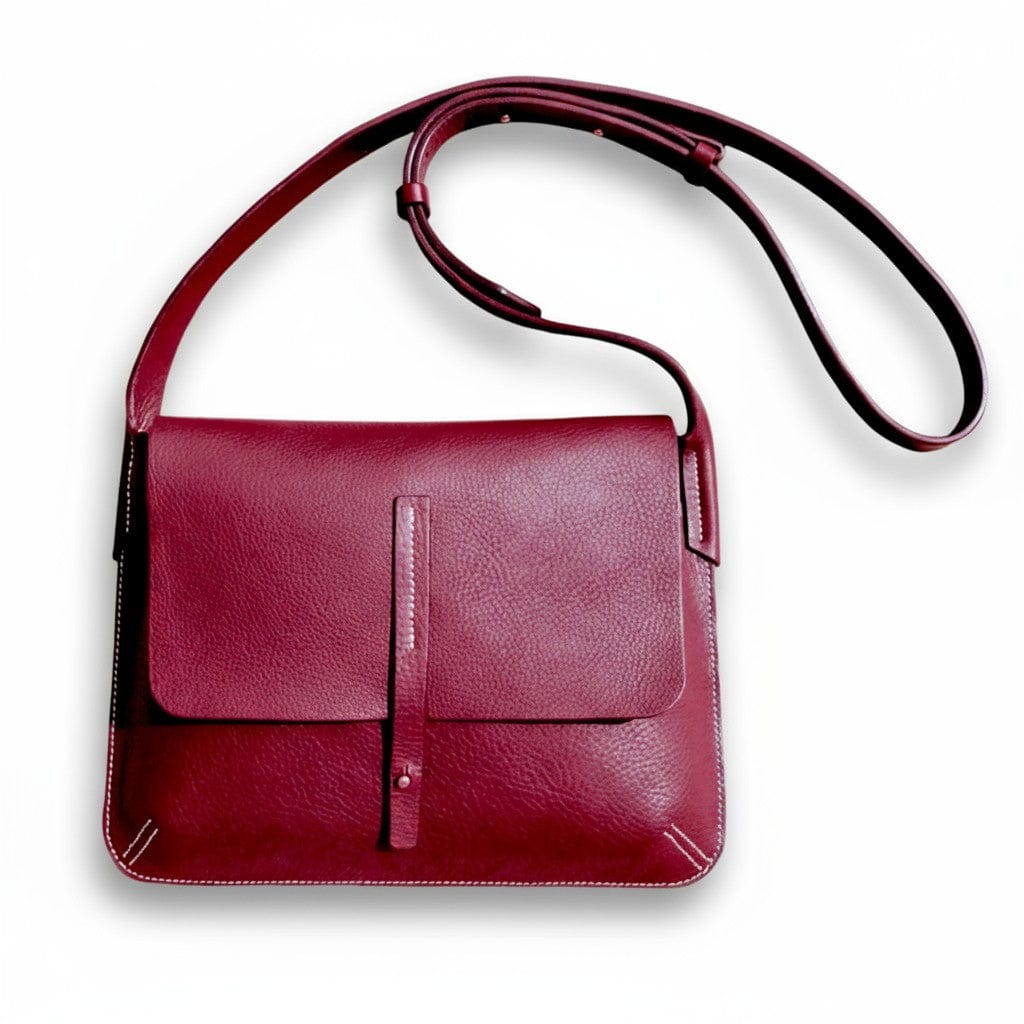 The Barton Bag – Handcrafted British Leather Crossbody - Burgundy - Keep - Studio